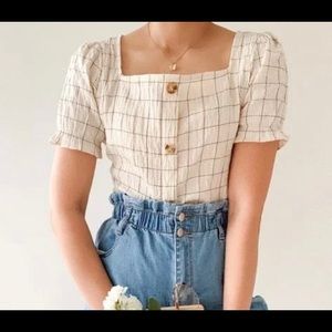 Lulu checkered shirt sleeve top